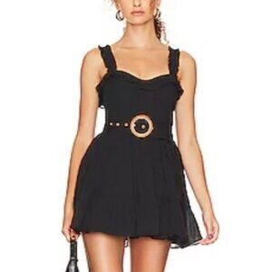 Show Me Your Mumu Black Jolene Mini Dress‎ XS 100% Cotton NO BELT